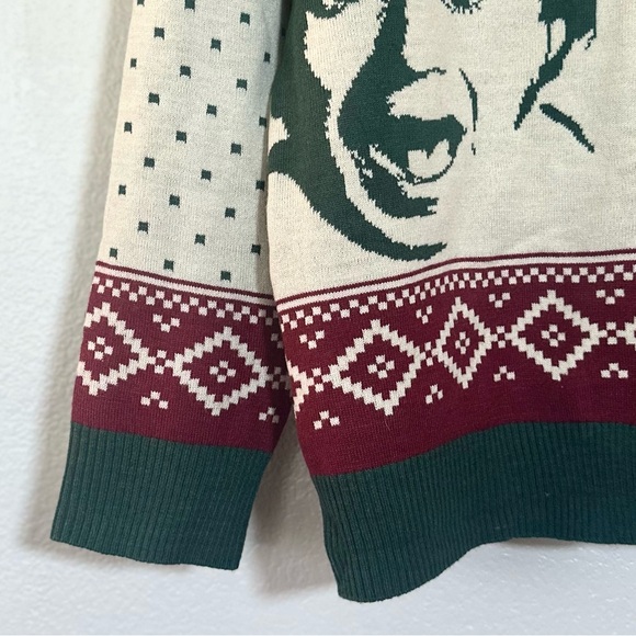 ELF MOVIE L M Unisex Cotton Headed Ninny Muggins Ugly Christmas Sweater Cardigan - Picture 4 of 13